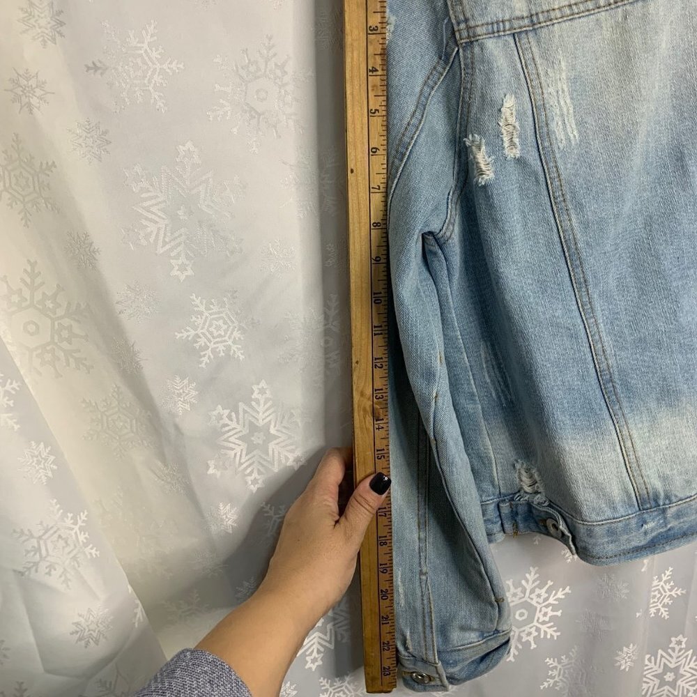 CI Sono Womens Distressed Denim Jean Jacket Size Medium - Picture 12 of 14